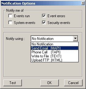 Notification Options Screen
